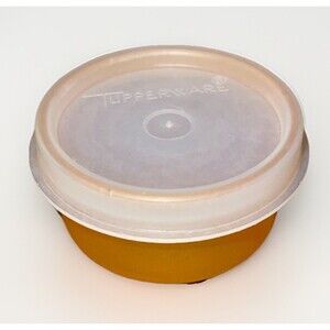 Vintage Orange Color Tupperware Mini Bowl Lid - Pill Holder Container